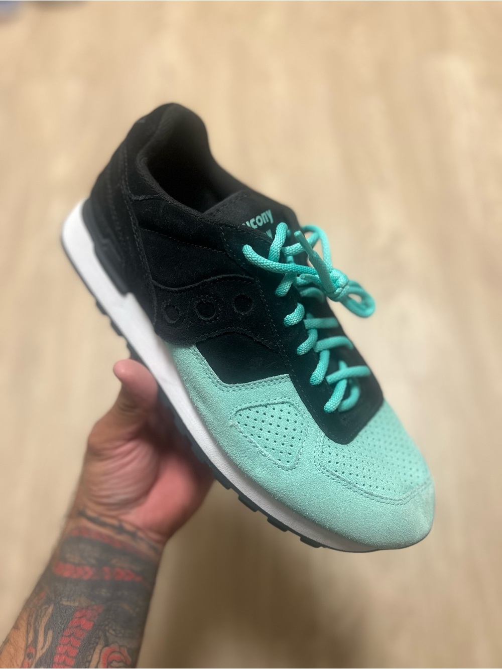 Saucony Shadow Original Black Mint Shoes Size 11 Suede Pack